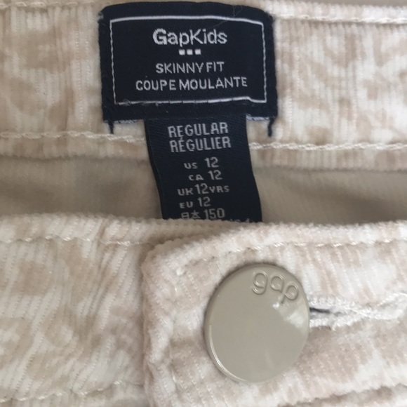 Gap Kids girls size 12 cream/beige patterned cords - Picture 12 of 13